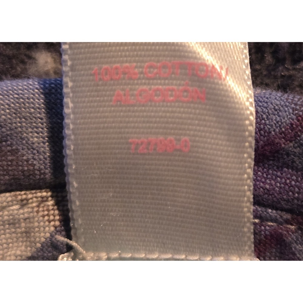 Arizona Jean Co Y2K Women's M Blue Purple White Plaid Shirt Frayed Snap Buttons - Picture 8 of 8